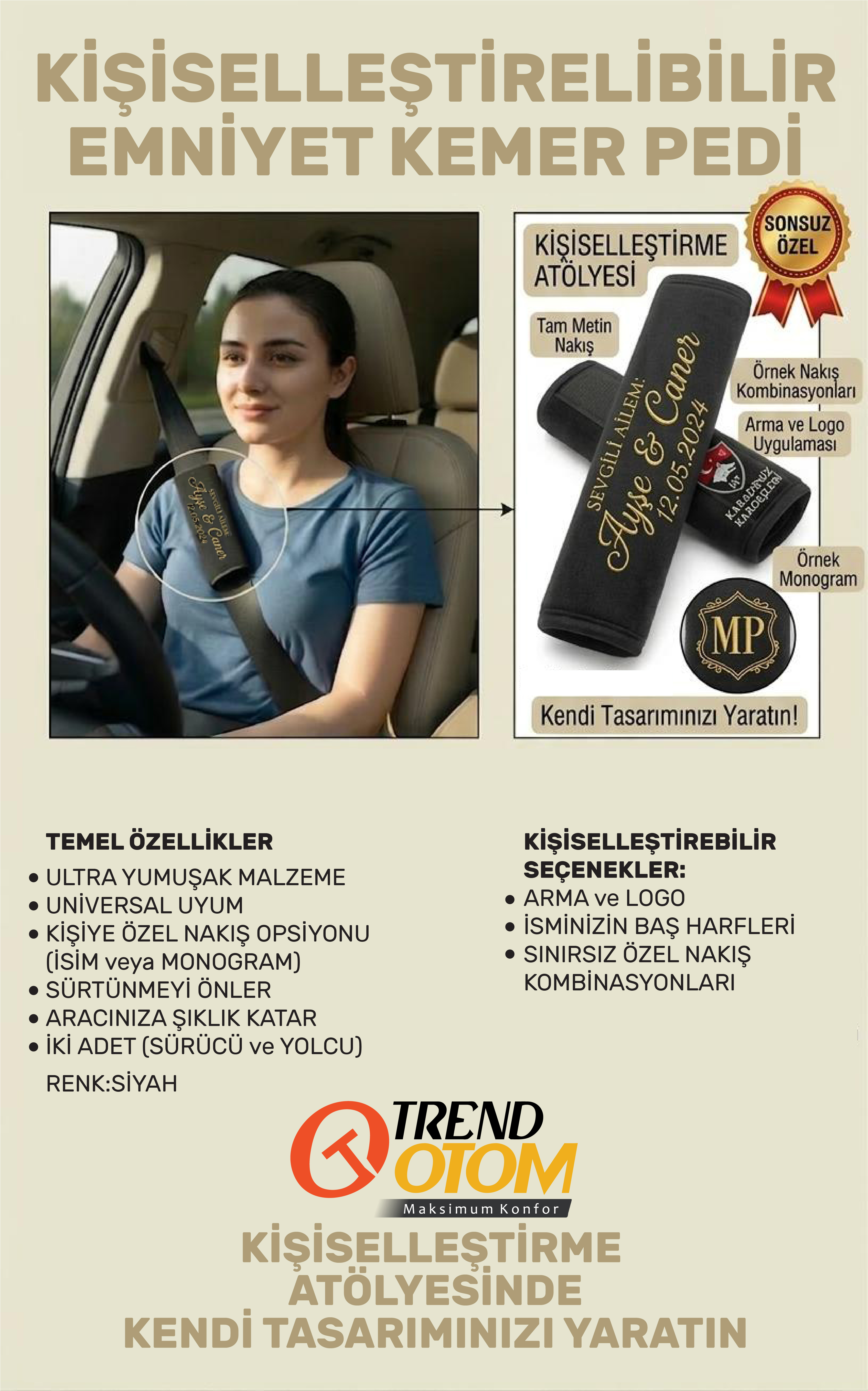 Emniyet Kemer Pedi (Kişiye Özel)