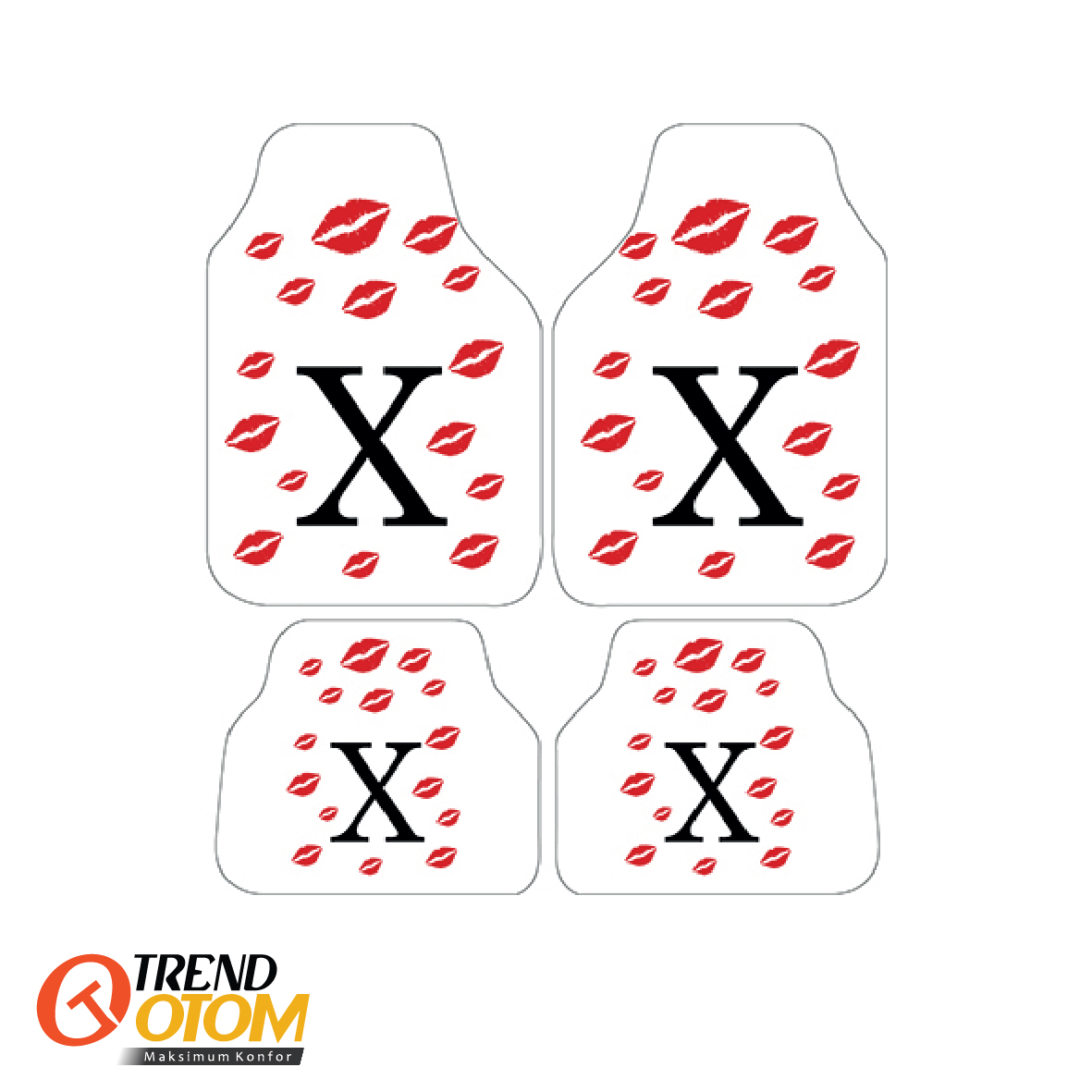 X Kiss Beyaz Dekor Oto Paspas