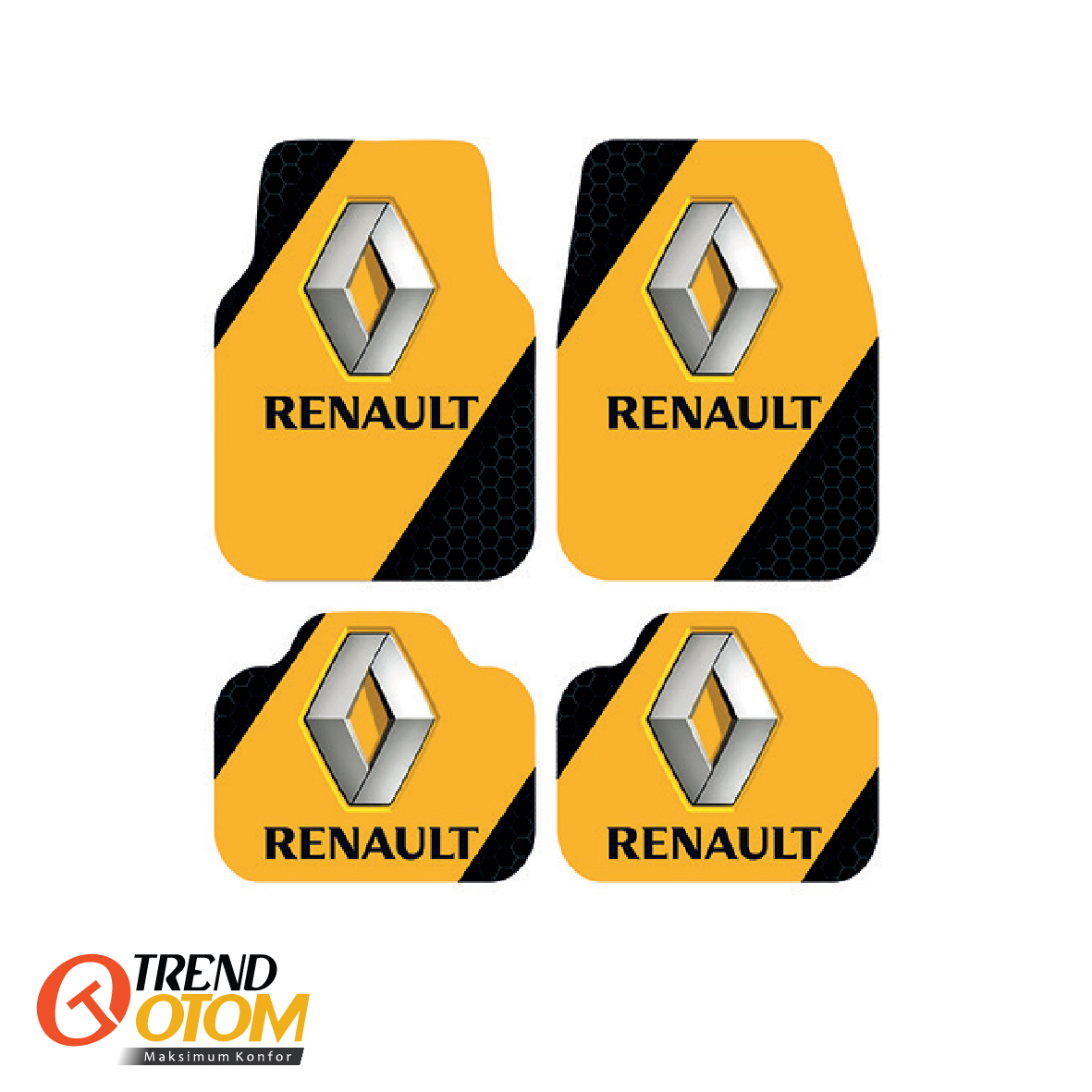 RENAULT BLACK YELLOW 2 Dekor Oto Paspas