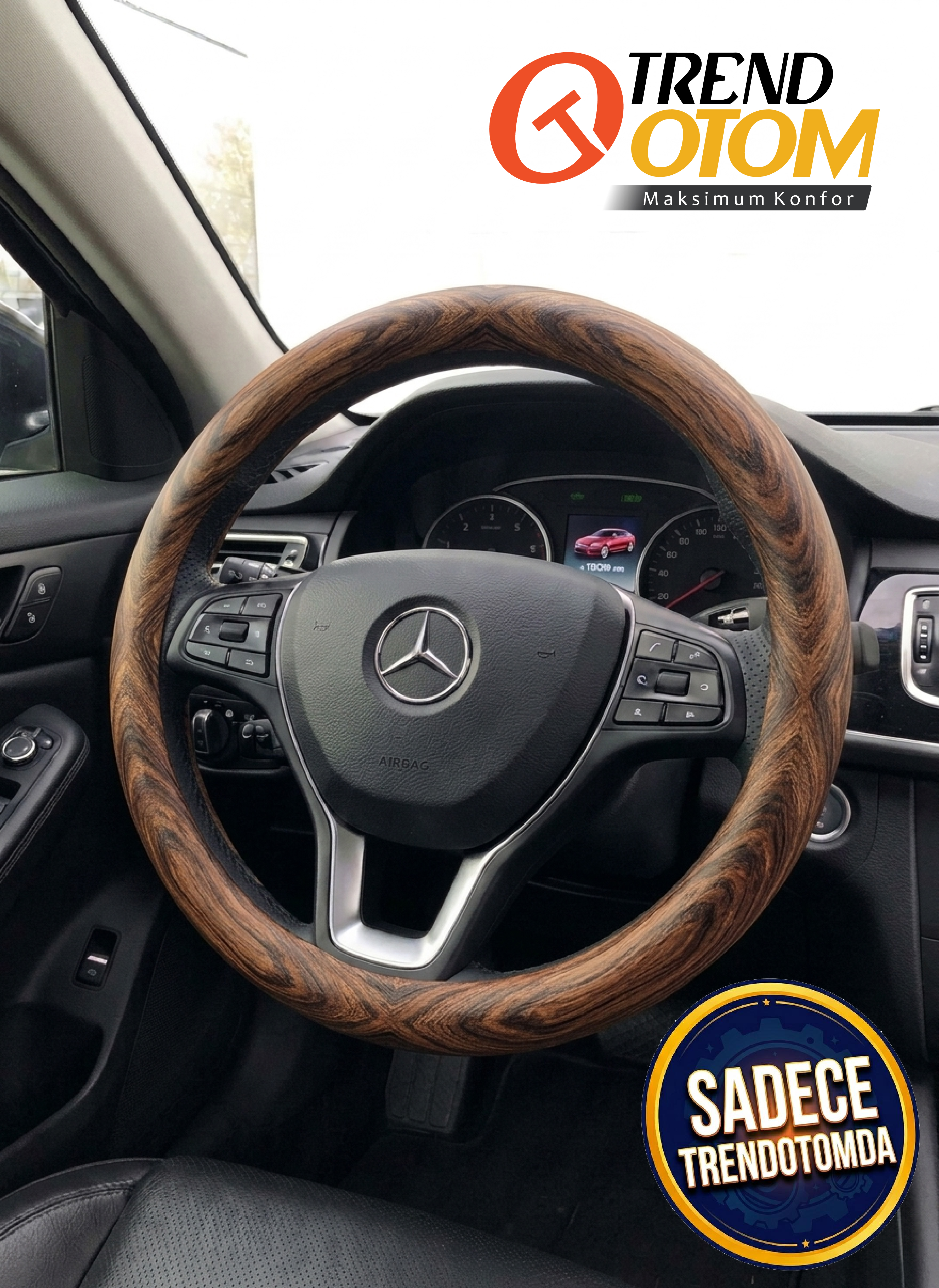 WOOD Direksiyon Kılıfı (Geçmeli) Dijital Baskı