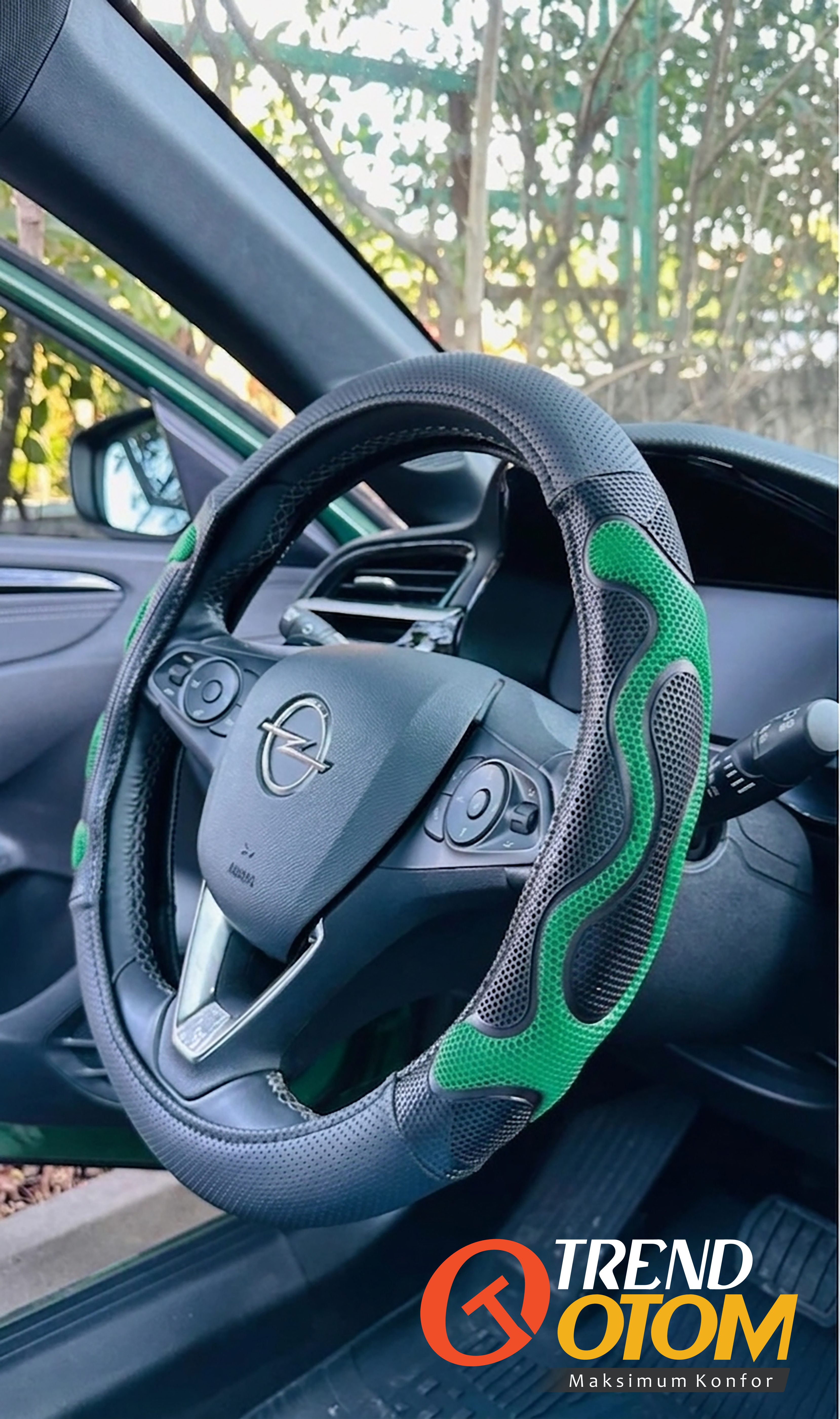 Renkli Direksiyon Kılıfı (Geçmeli) Yeşil Silikon