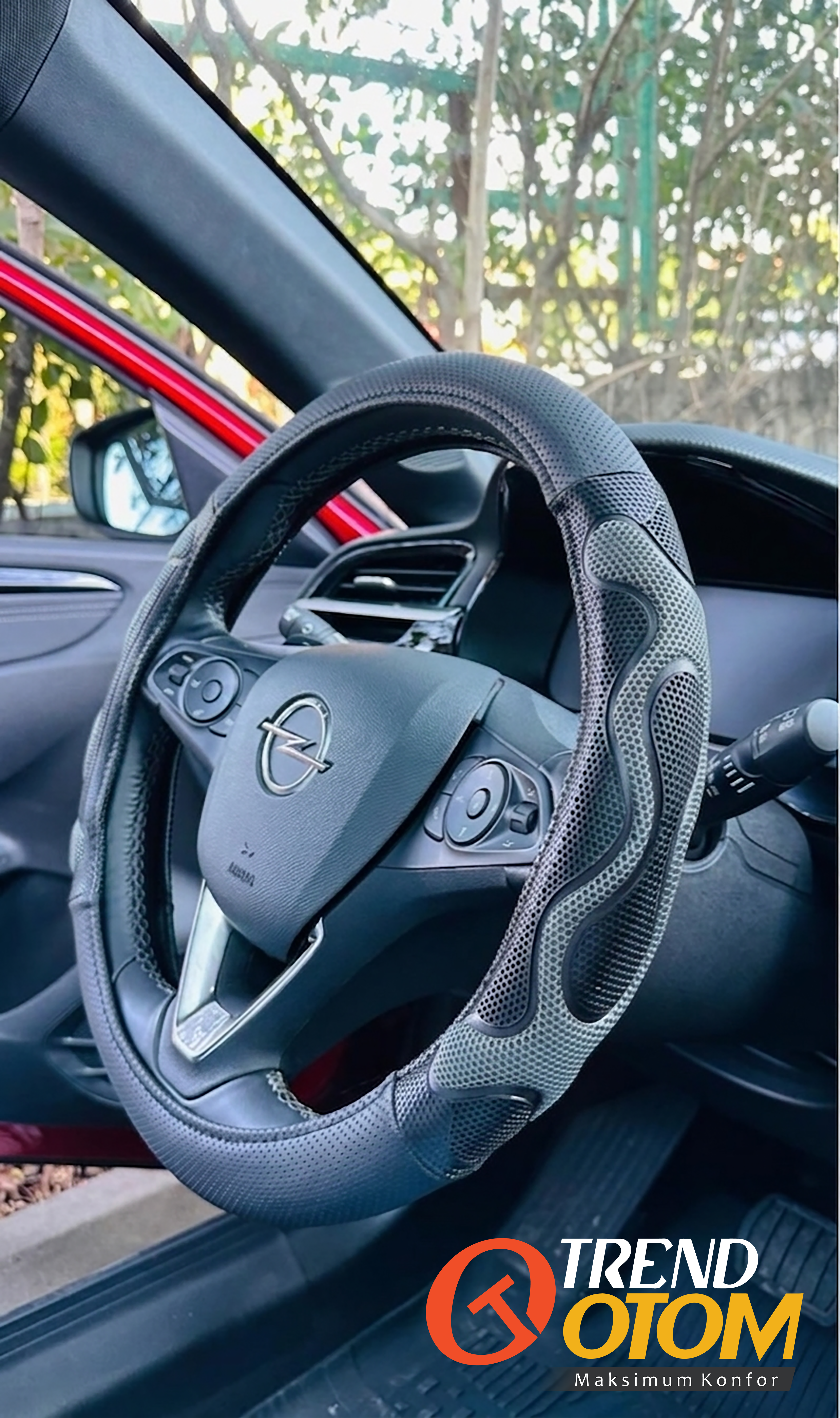 Renkli Direksiyon Kılıfı (Geçmeli) Gri Silikon