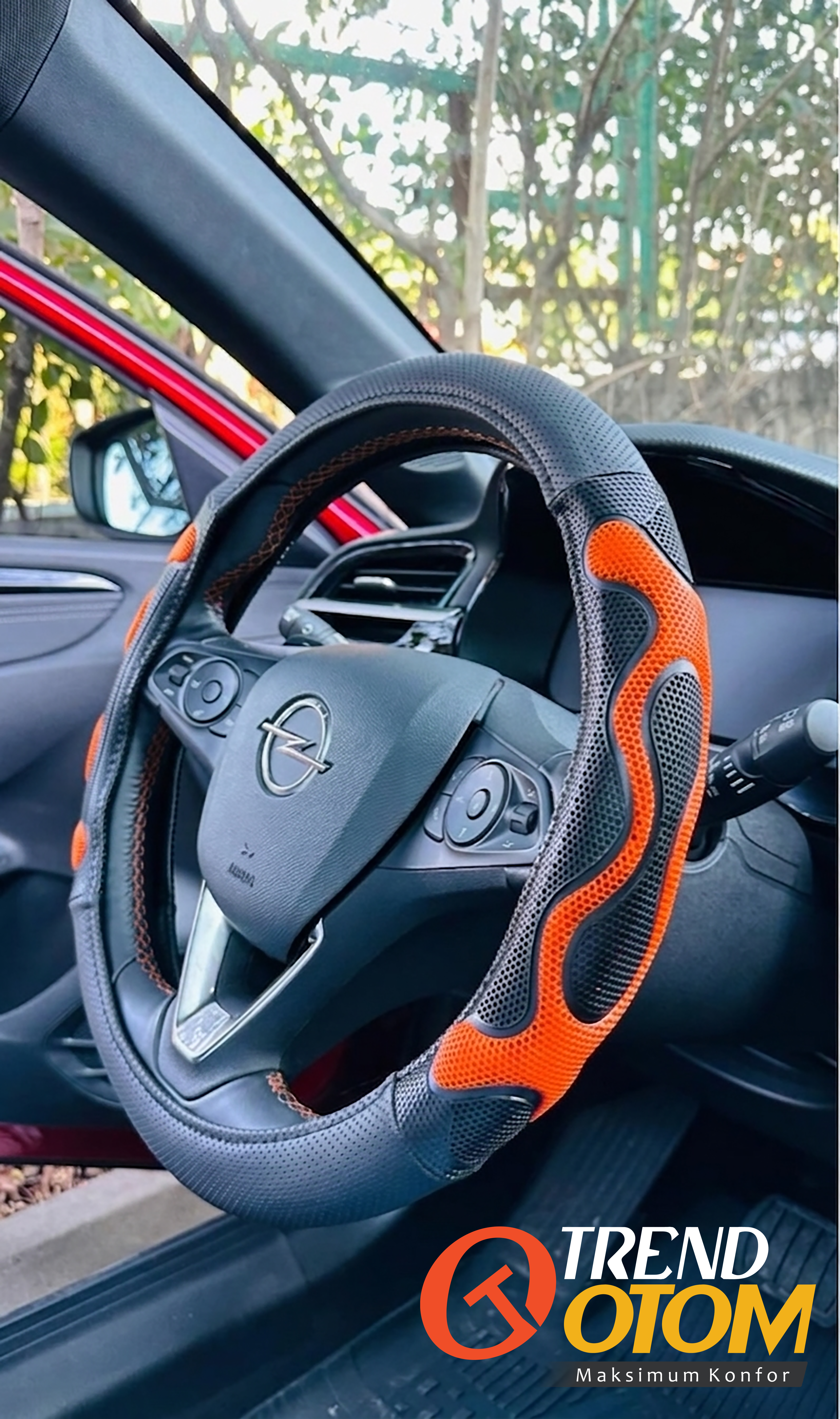 Renkli Direksiyon Kılıfı (Geçmeli) Kırmızı Silikon