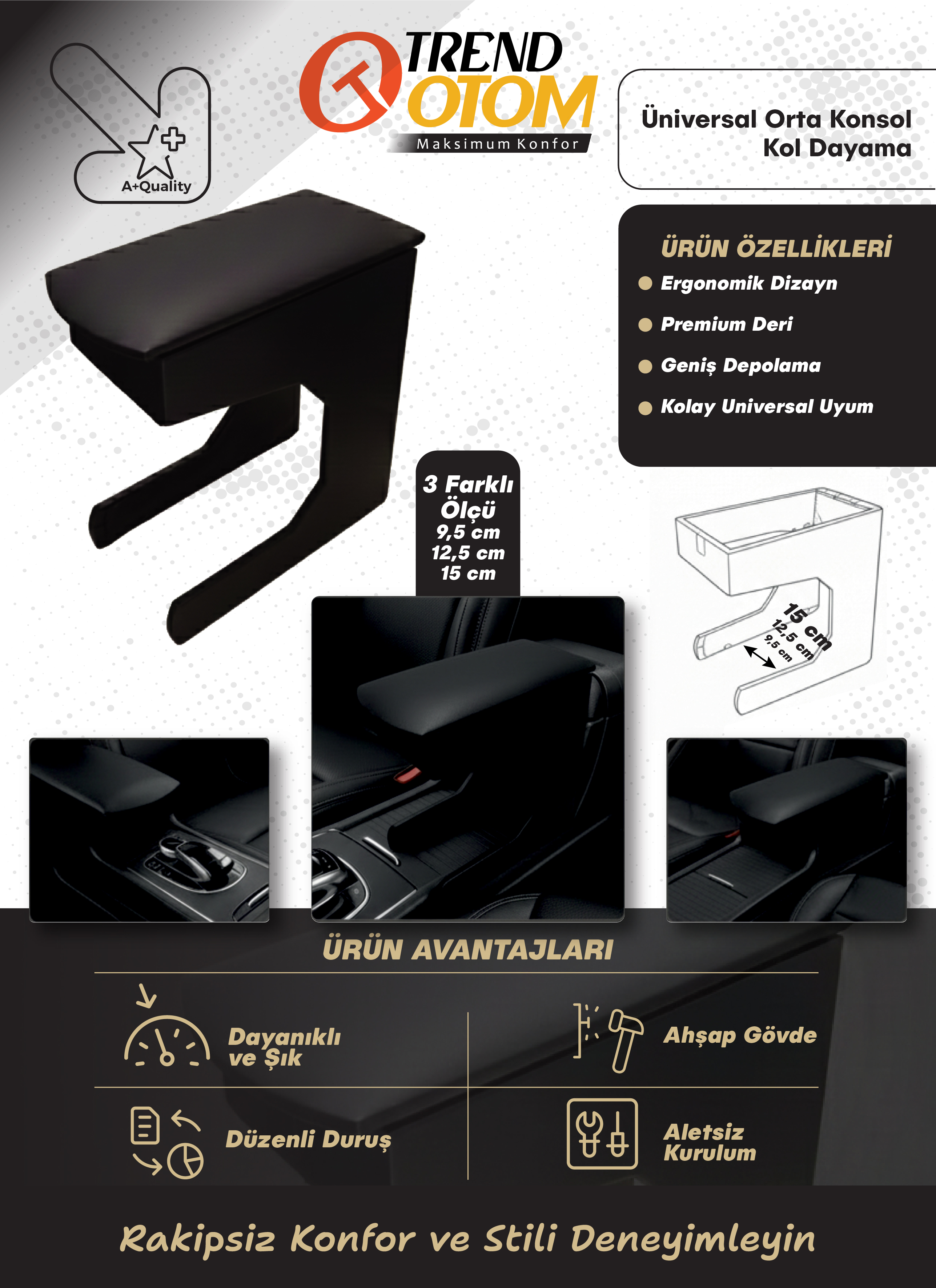 Universal Orta Konsol Kol Dayama