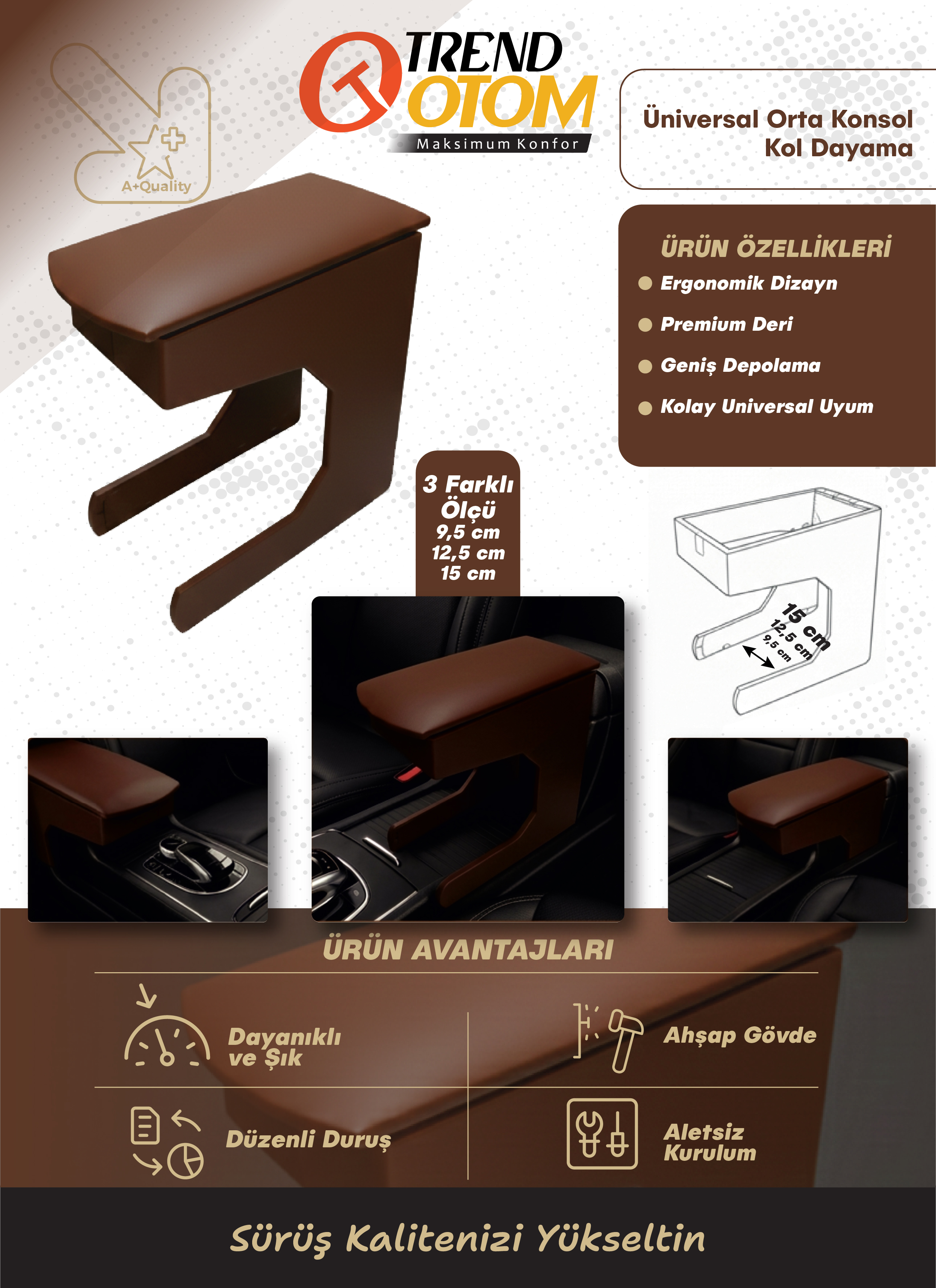 Universal Orta Konsol Kol Dayama